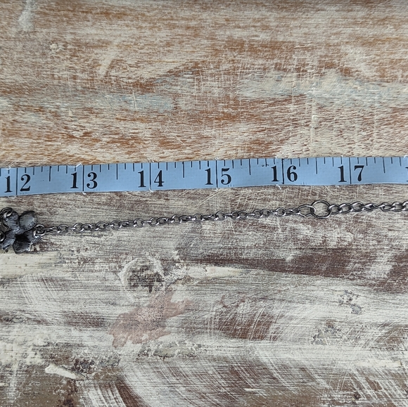 Pink and Purple Aurora Borealis and Enamel Flower Dangle Necklace - Picture 8 of 11